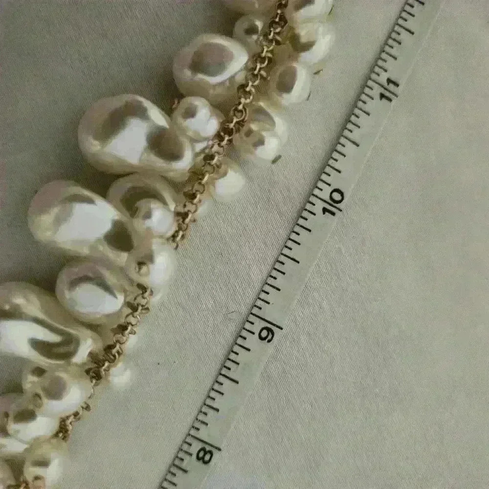 Luxury Pearl Necklace Gold Brunch Fun Flirty Cream White - Picture 5 of 5